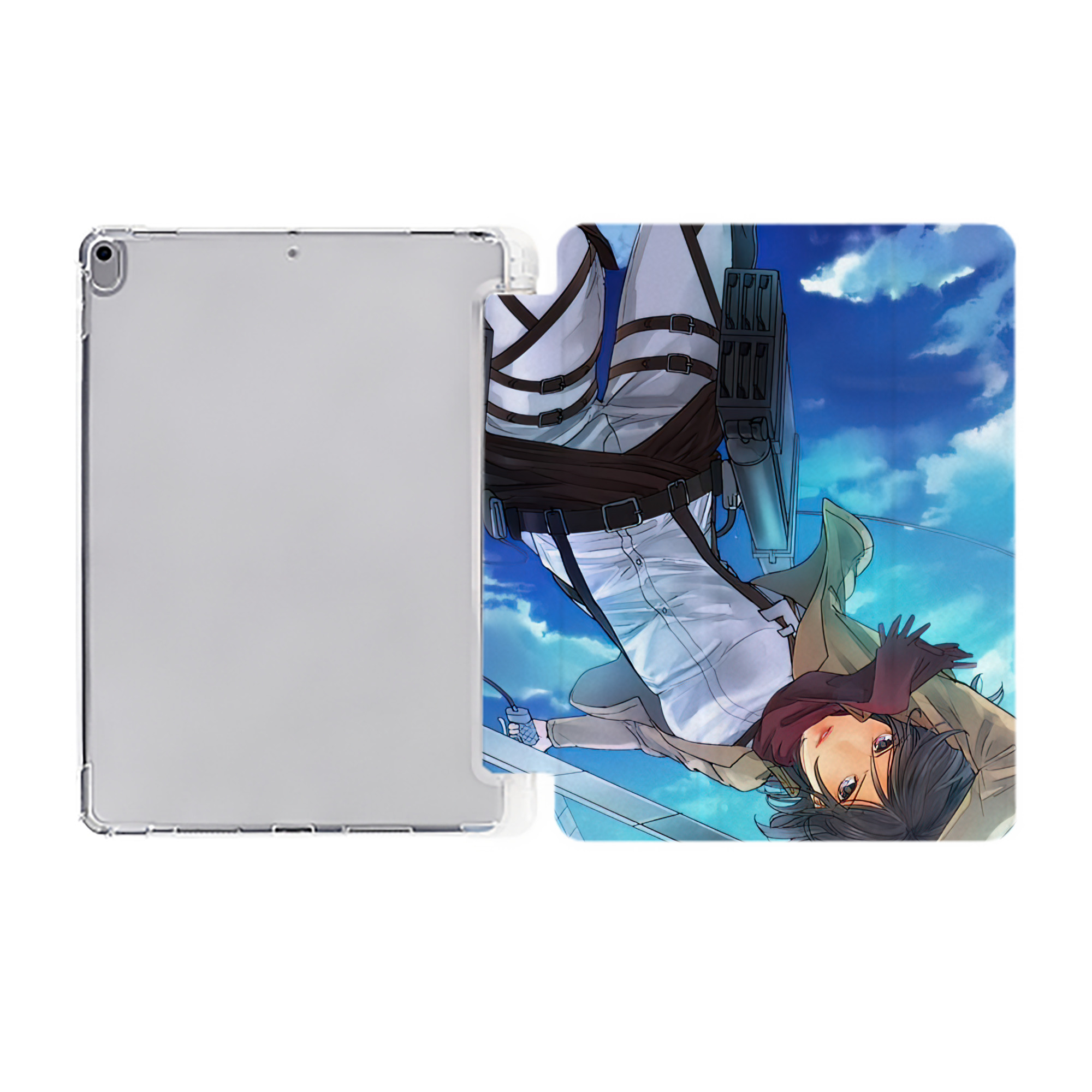 （画像用） 進撃の巨人 Attack on Titan IPad ケース ペン収納付き 三つ折りスタンド PUレザー×シリコン 対応機種9.5/10.5/10.9インチ